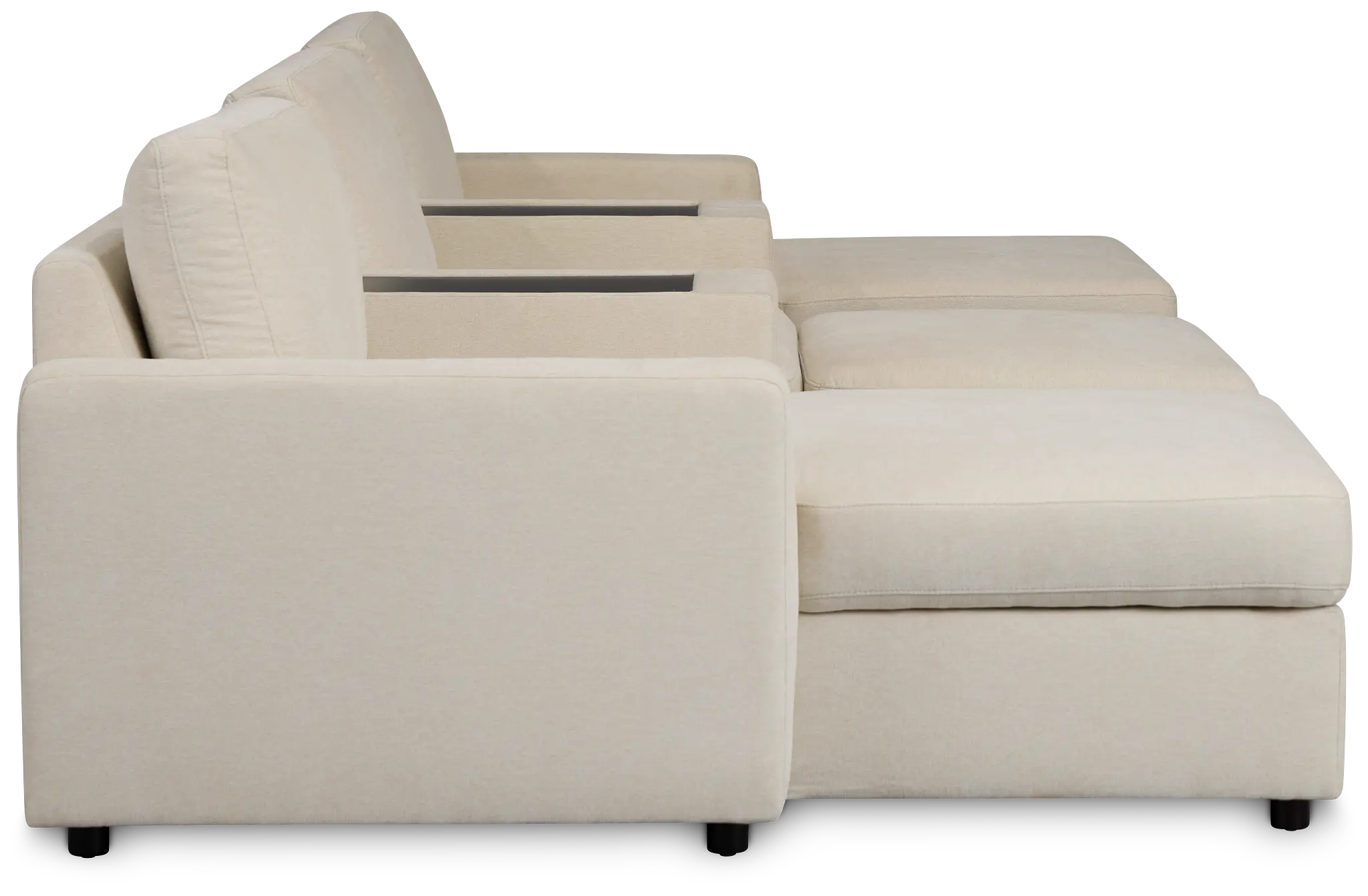 Addie Beige Fabric 6-piece Home Theater With Storage Consoles Addie Beige Fabric 6-piece Home Theater With Storage Consoles
