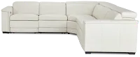 Ainsley White Leather Medium Dual Power 2-arm Reclining Sectional