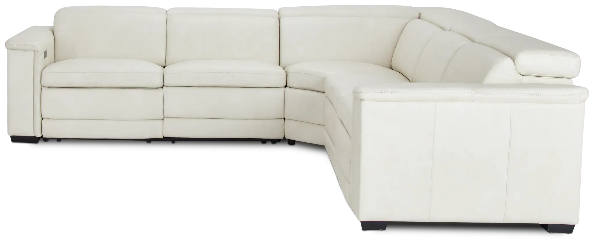 Ainsley White Leather Medium Dual Power 2-arm Reclining Sectional Ainsley White Leather Medium Dual Power 2-arm Reclining Sectional