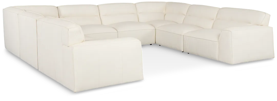 Blanca White Leather 8-piece Modular Sectional