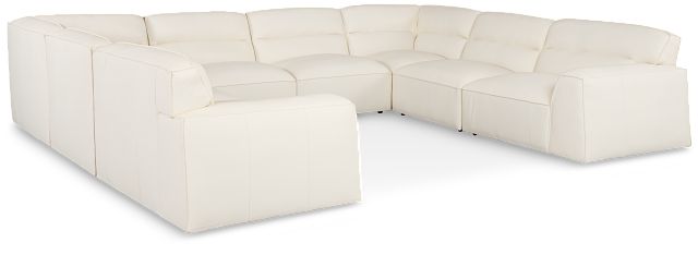 Blanca White Leather 8-piece Modular Sectional