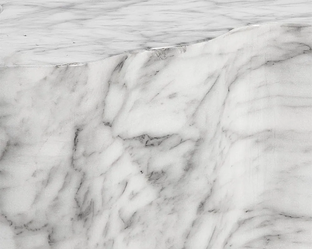 Aviva Light Gray Marble End Table