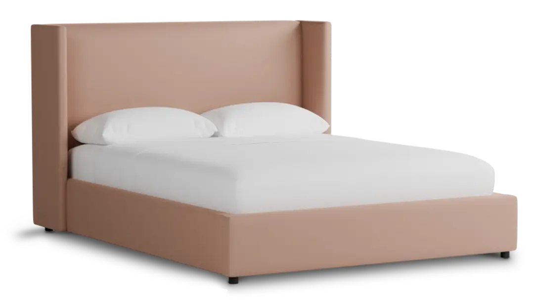 Captiva Joya Light Pink 48" Upholstered Shelter Bed Captiva Joya Light Pink 48" Upholstered Shelter Bed