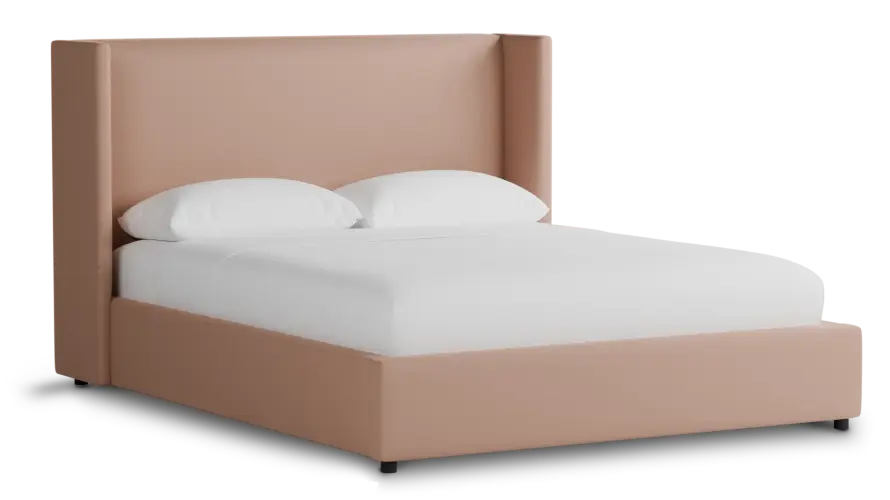 Captiva Joya Light Pink 48" Upholstered Shelter Bed Captiva Joya Light Pink 48" Upholstered Shelter Bed