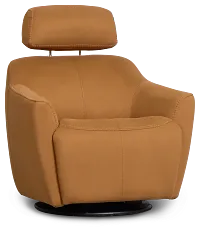 Aria Medium Brown Micro Power Swivel Recliner