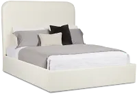 Doral White Curved Upholstered Platform Bed