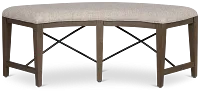 Heron Cove Light Tone Curved Upholstered Dining Bench