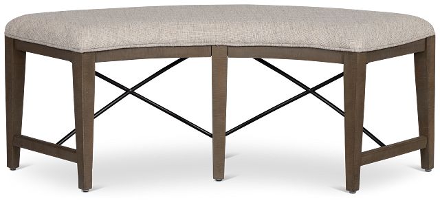 Heron Cove Light Tone Curved Dining Bench