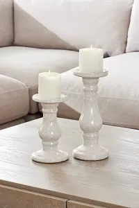 Eme White Large Candle Holder