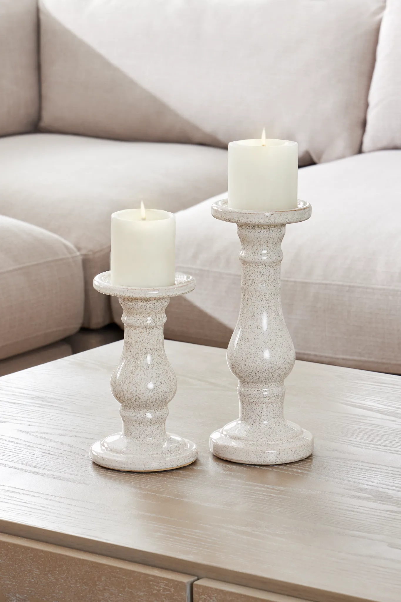 Eme White Large Candle Holder