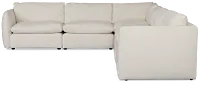 Serena White Fabric 5-piece Modular Sectional