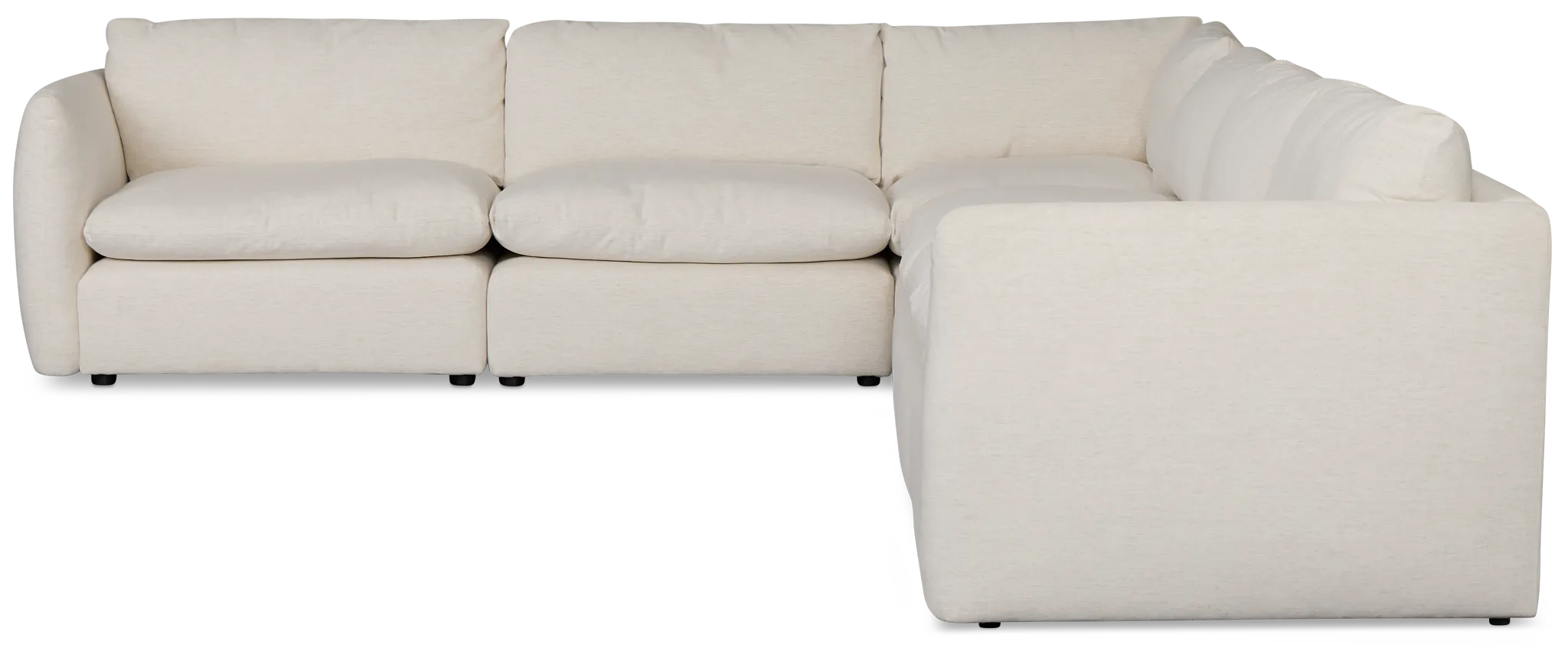 Serena White Fabric 5-piece Modular Sectional