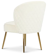 Tami White Velvet Accent Chair