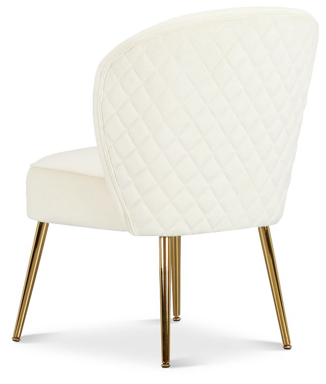 Tami White Velvet Accent Chair