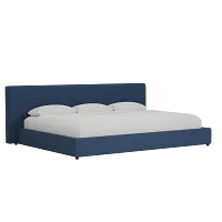 Grayton Revenue Dark Blue 44" Upholstered Platform Bed