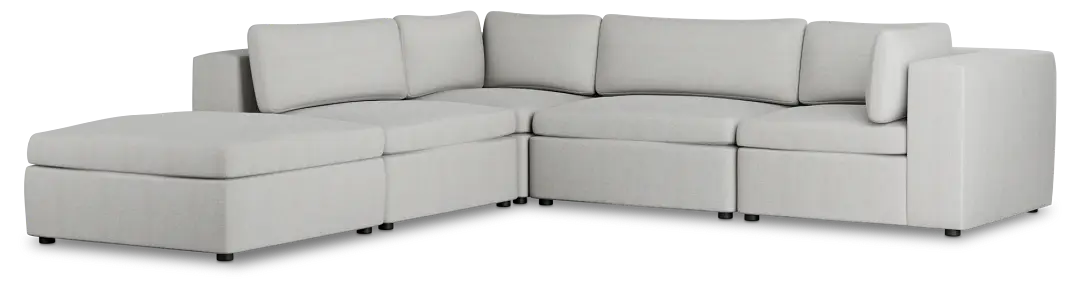 Destin Sutton Gray Fabric 5pc Bumper Sectional Destin Sutton Gray Fabric 5pc Bumper Sectional