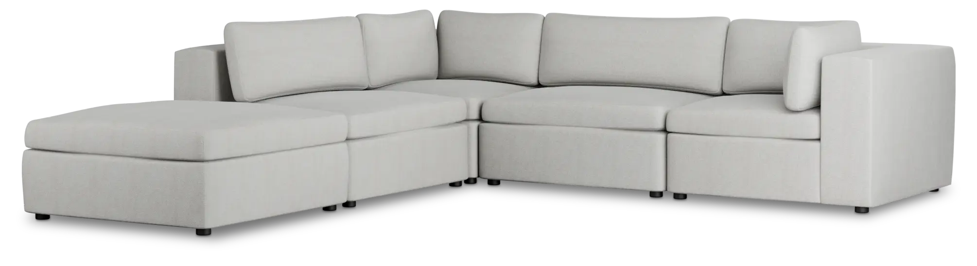 Destin Sutton Gray Fabric 5pc Bumper Sectional Destin Sutton Gray Fabric 5pc Bumper Sectional