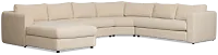 Alma Light Beige Fabric Medium Left Chaise Wedge Sectional