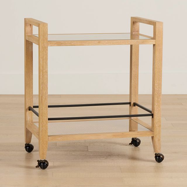 Nantucket Light Tone Woven Bar Cart