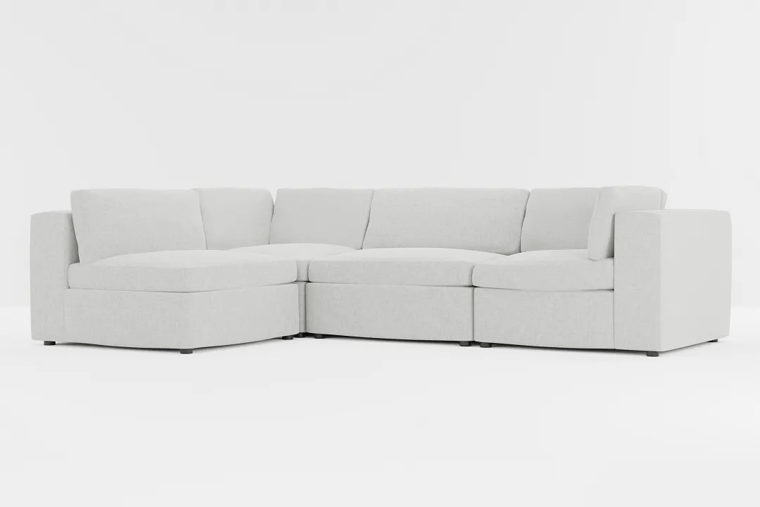 Destin Delray Pewter Fabric 4-piece Modular Sectional