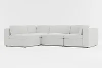 Destin Delray Pewter Fabric 4-piece Modular Sectional