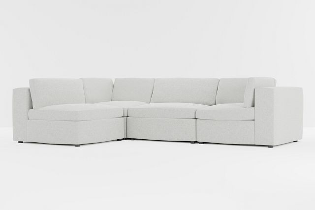 Destin Delray Pewter Fabric 4-piece Modular Sectional