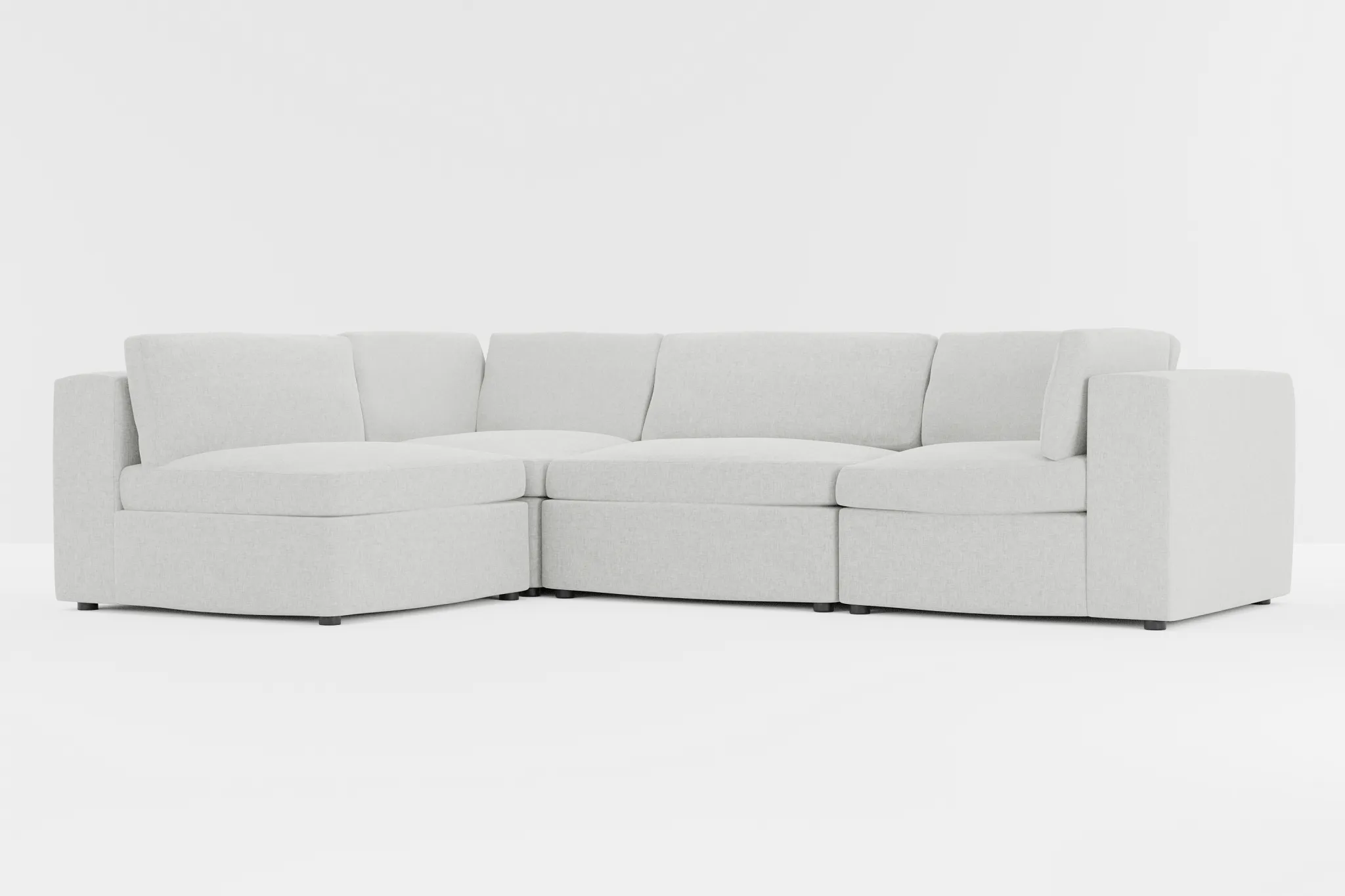 Destin Delray Pewter Fabric 4-piece Modular Sectional