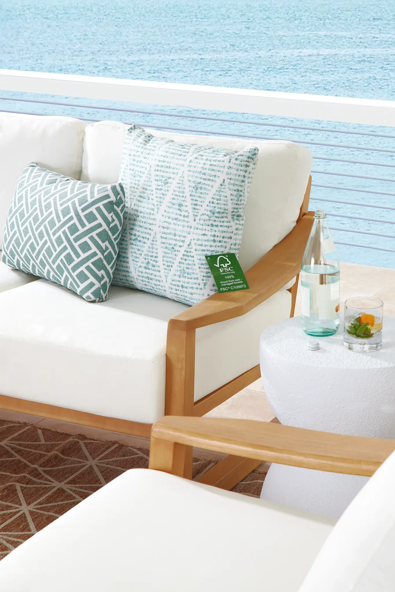 Tobago Light Tone Sofa With White Cushions Tobago Light Tone Sofa With White Cushions