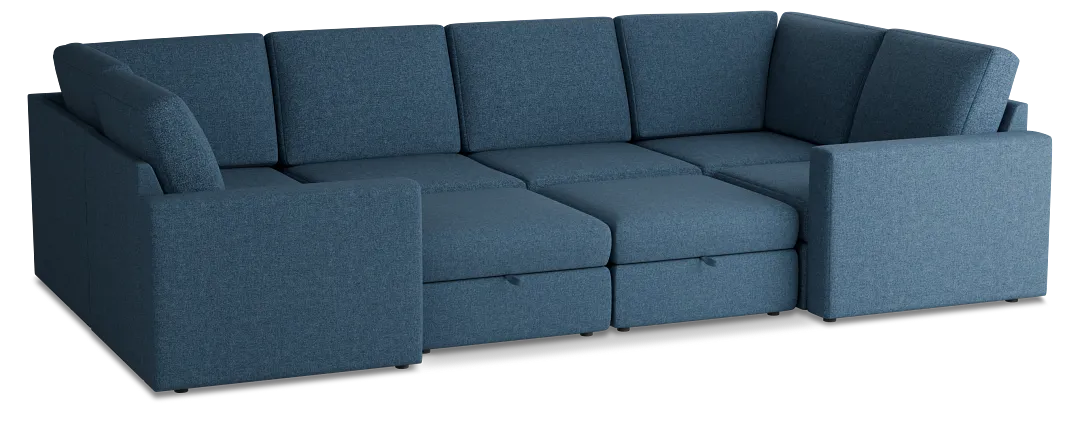 Citymod Blue Fabric 8-piece Pit Sectional