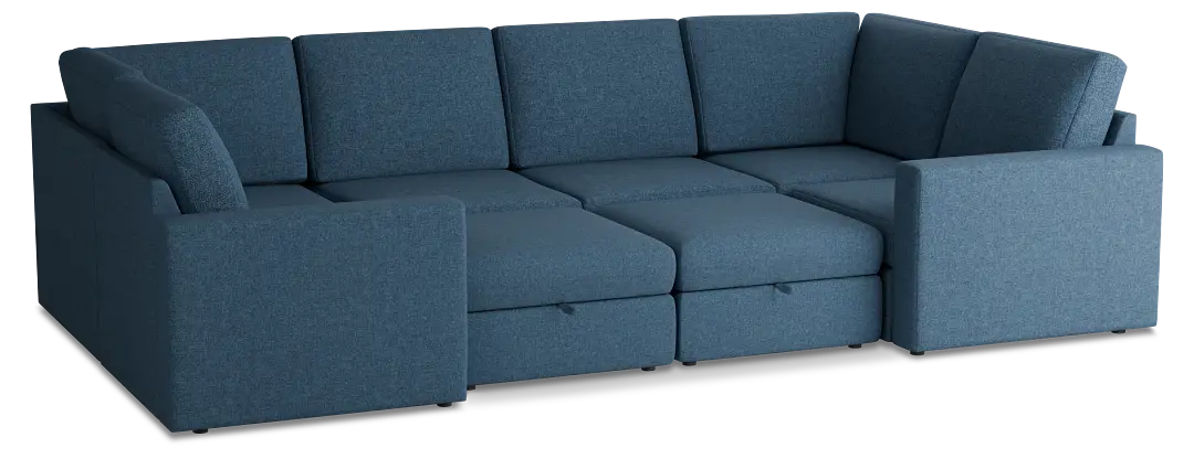 Citymod Blue Fabric 8-piece Pit Sectional Citymod Blue Fabric 8-piece Pit Sectional