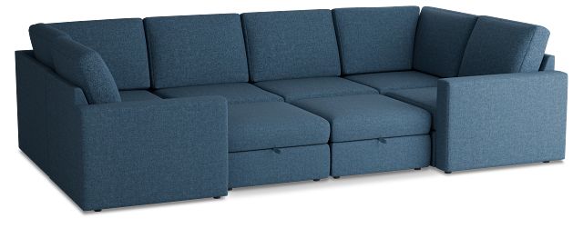 Citymod Blue Fabric 8-piece Pit Sectional