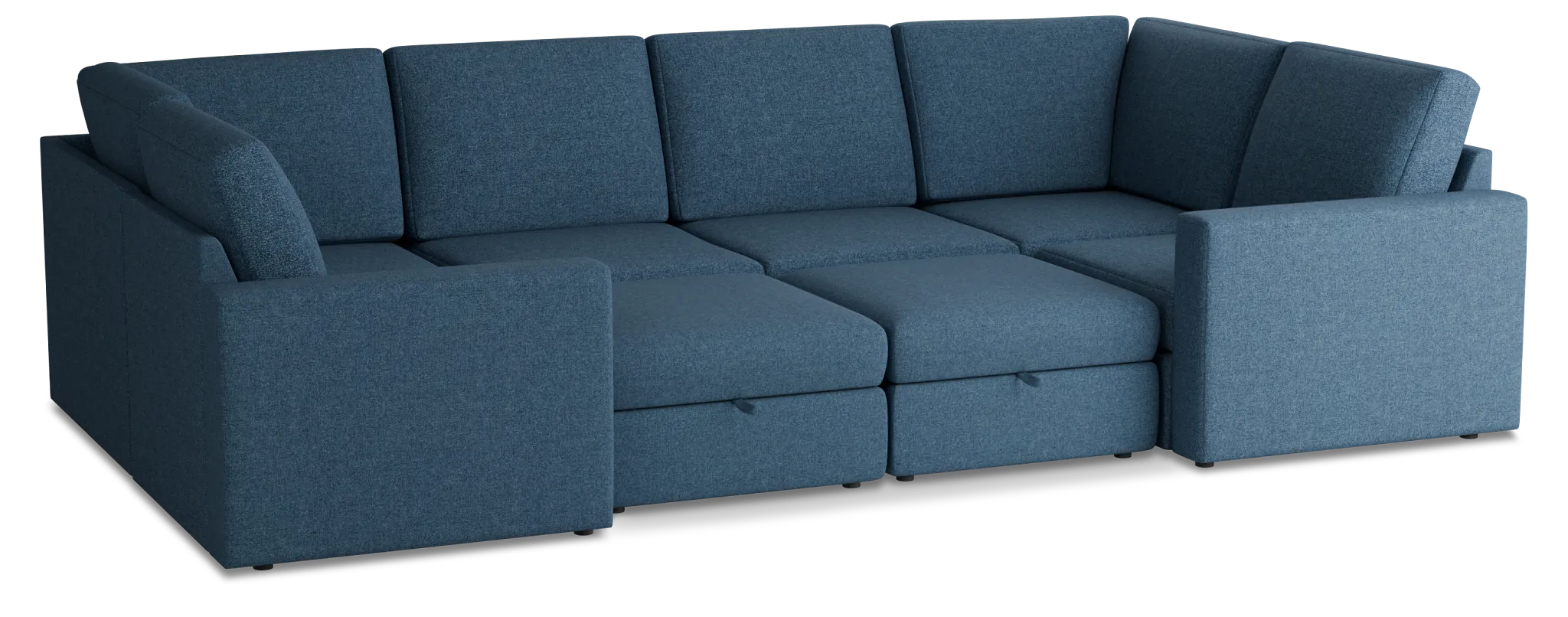 Citymod Blue Fabric 8-piece Pit Sectional