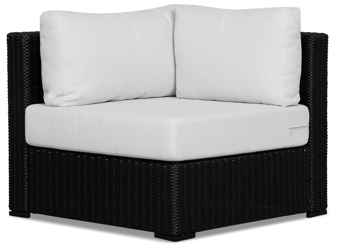 Montecito Black Corner Chair With Light Beige Cushions Montecito Black Corner Chair With Light Beige Cushions