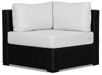 Montecito Black Corner Chair With Light Beige Cushions