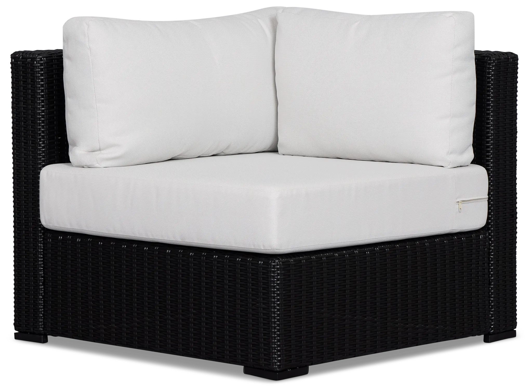 Montecito Black Corner Chair With Light Beige Cushions