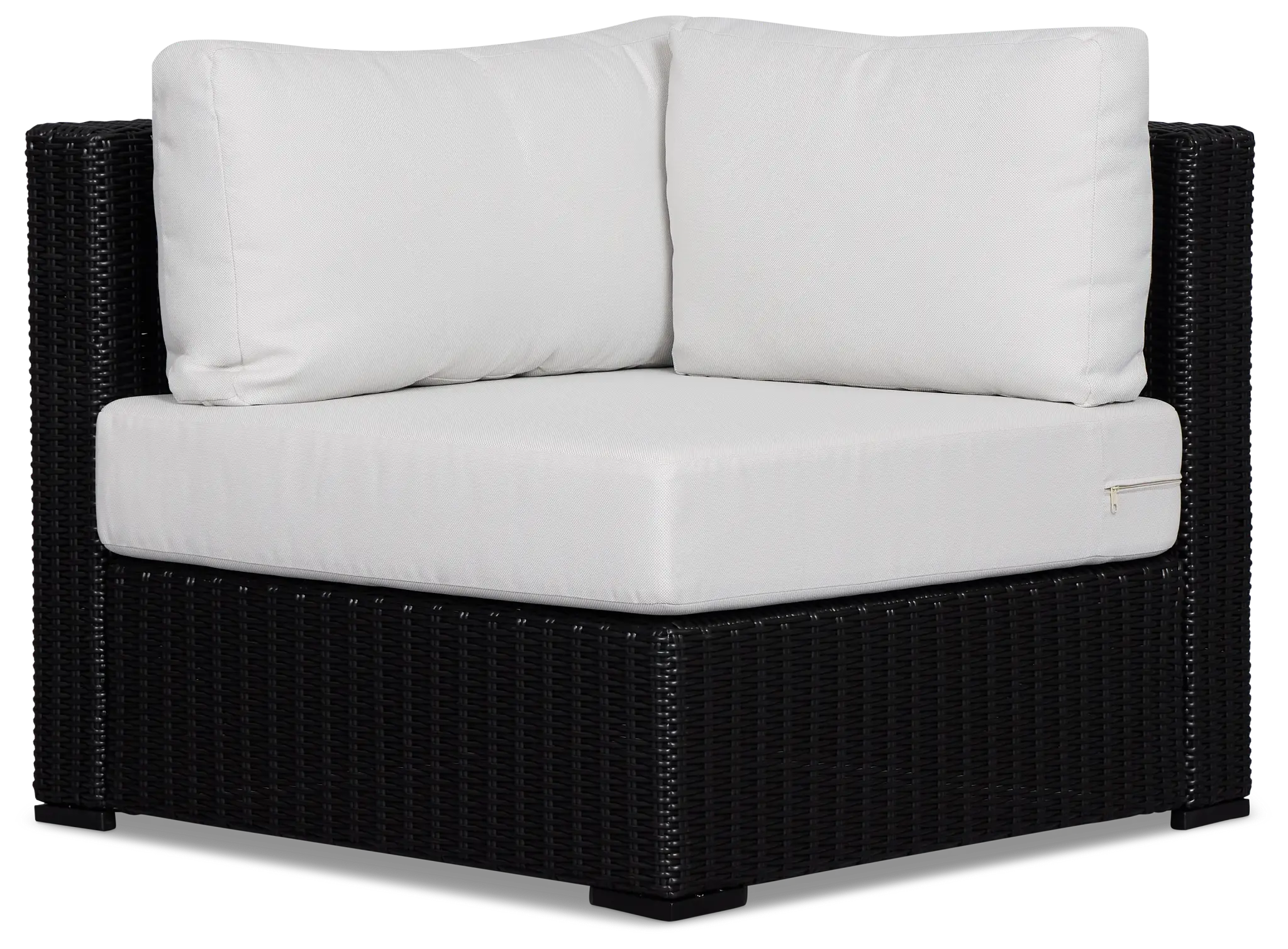 Montecito Black Corner Chair With Light Beige Cushions Montecito Black Corner Chair With Light Beige Cushions