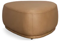 Jovi Brown Leather Large Accent Ottoman