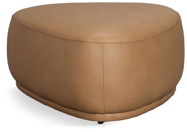 Jovi Brown Leather Large Accent Ottoman