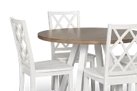 Edgartown Two-tone Round Table & 4 White Wood Chairs