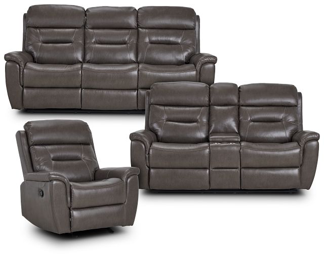 Toby Dark Taupe Micro Manually Reclining Living Room