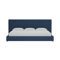 Grayton Revenue Dark Blue 54" Upholstered Platform Bed