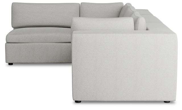 Destin Sutton Gray Fabric 4-piece Modular Sectional