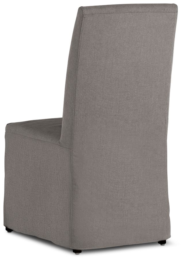 Harbor Dark Gray Long Slipcover Chair With Dark-tone Leg