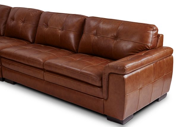 Braden Medium Brown Leather Large Two-arm Sectional