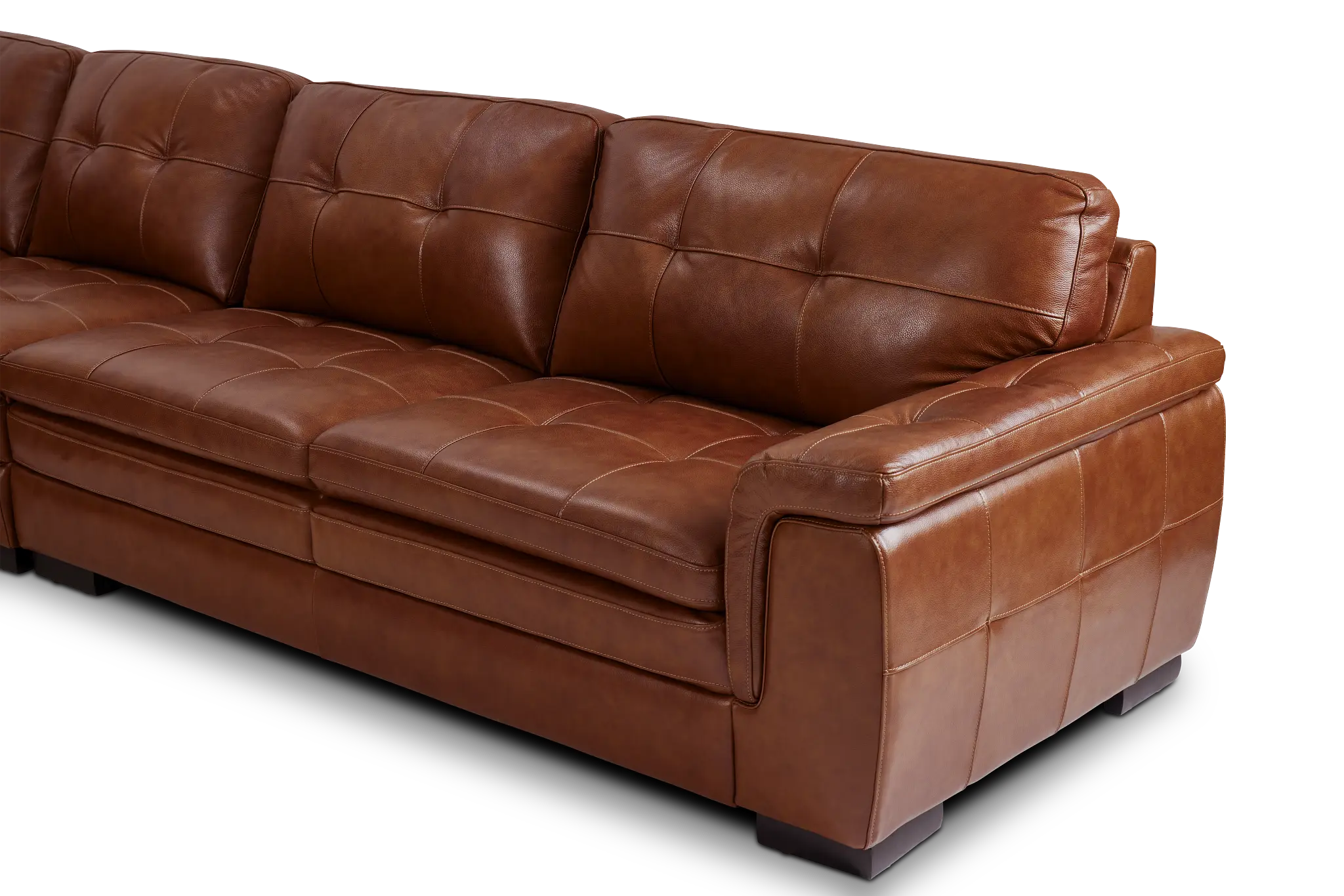 Braden Medium Brown Leather Large Two-arm Sectional Braden Medium Brown Leather Large Two-arm Sectional