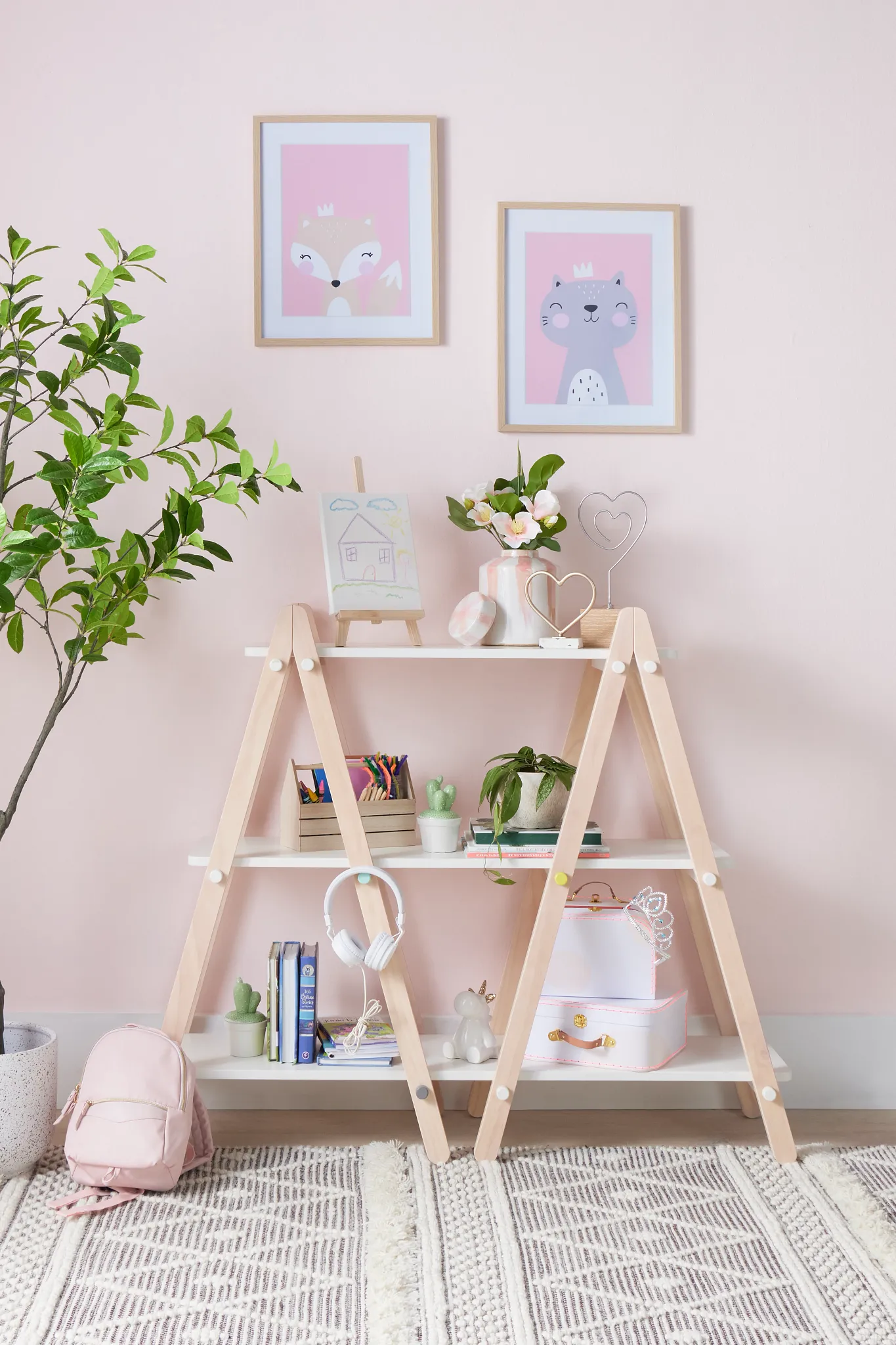 Dottie White Storage Bookcase