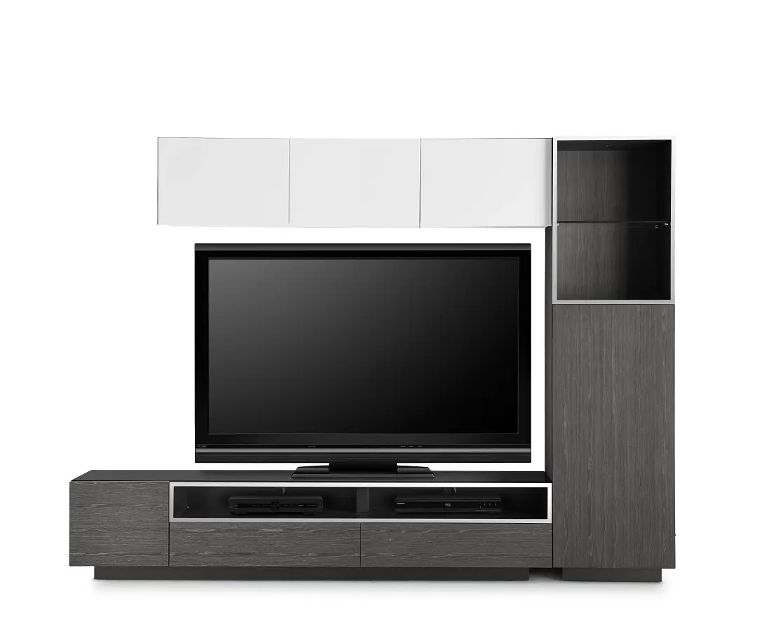 Vancouver 108" Dark Gray White 5-piece Right Modular Wall Vancouver 108" Dark Gray White 5-piece Right Modular Wall