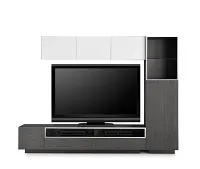 Vancouver 108" Dark Gray White 5-piece Right Modular Wall