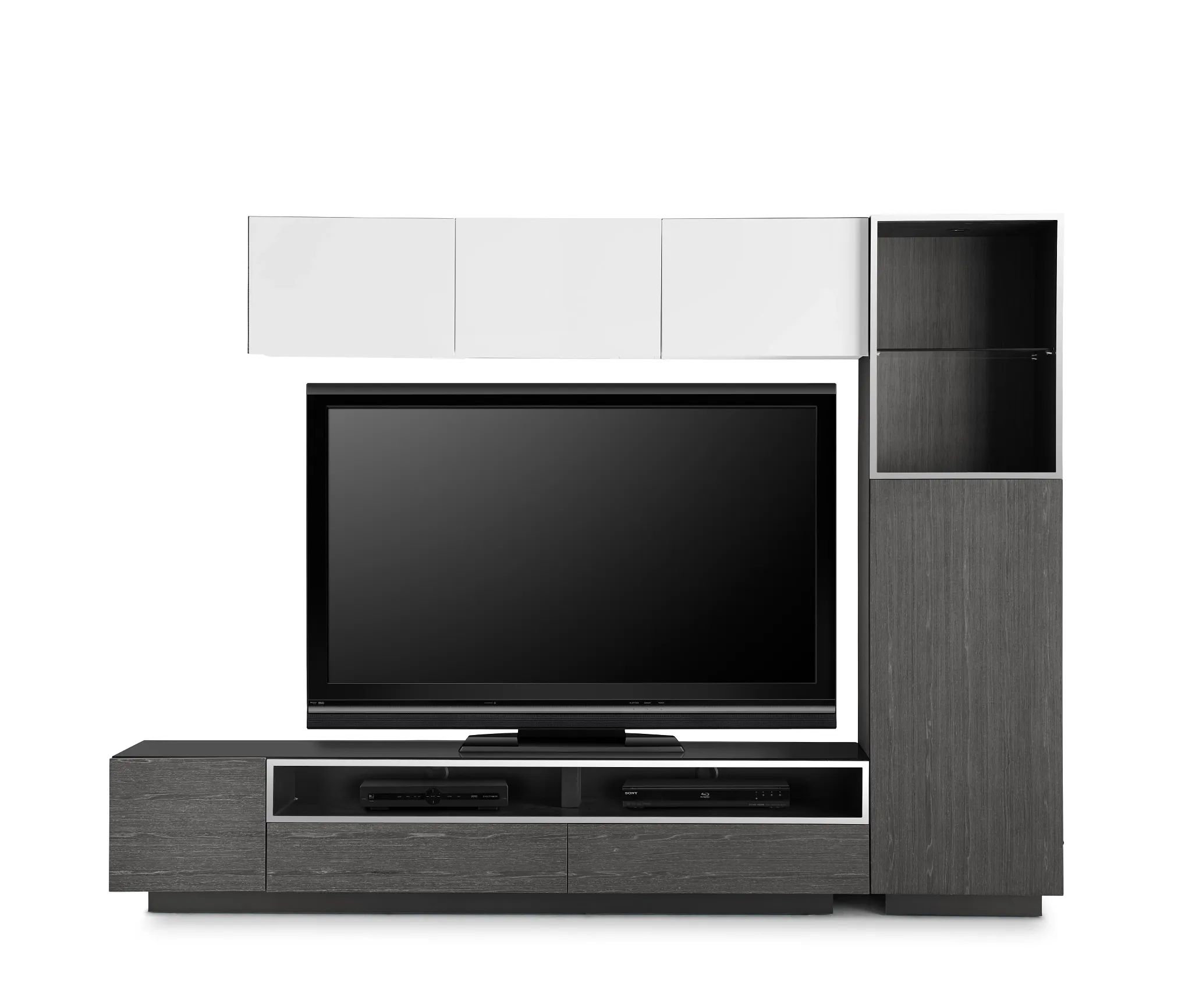 Vancouver 108" Dark Gray White 5-piece Right Modular Wall