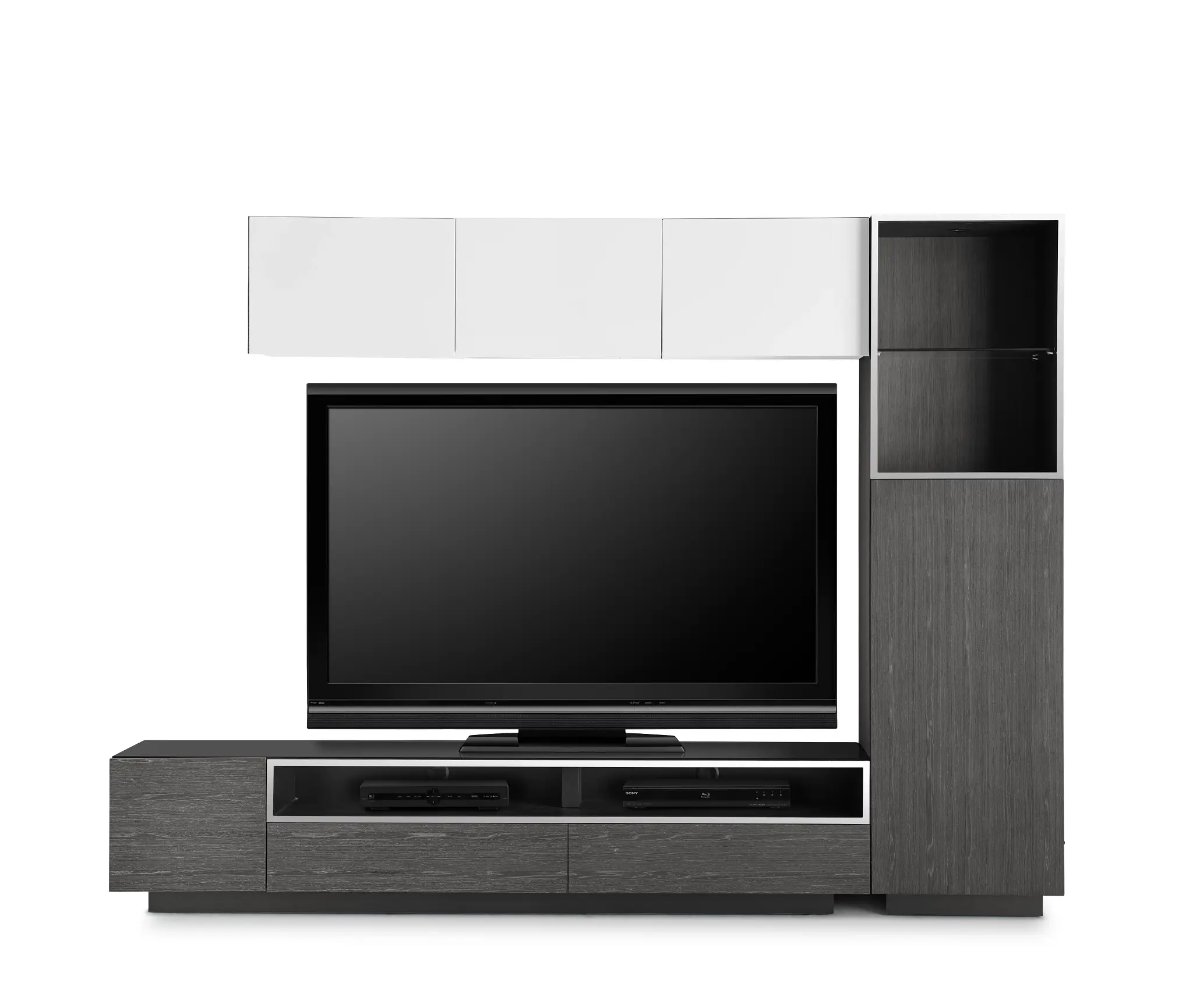 Vancouver 108" Dark Gray White 5-piece Right Modular Wall Vancouver 108" Dark Gray White 5-piece Right Modular Wall